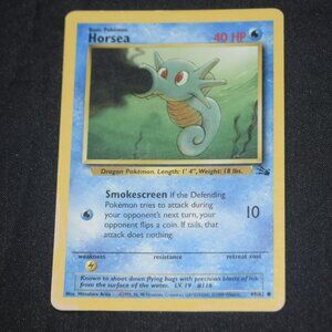 Pokemon Fossil 49/62 Horsea 1st Edition Card